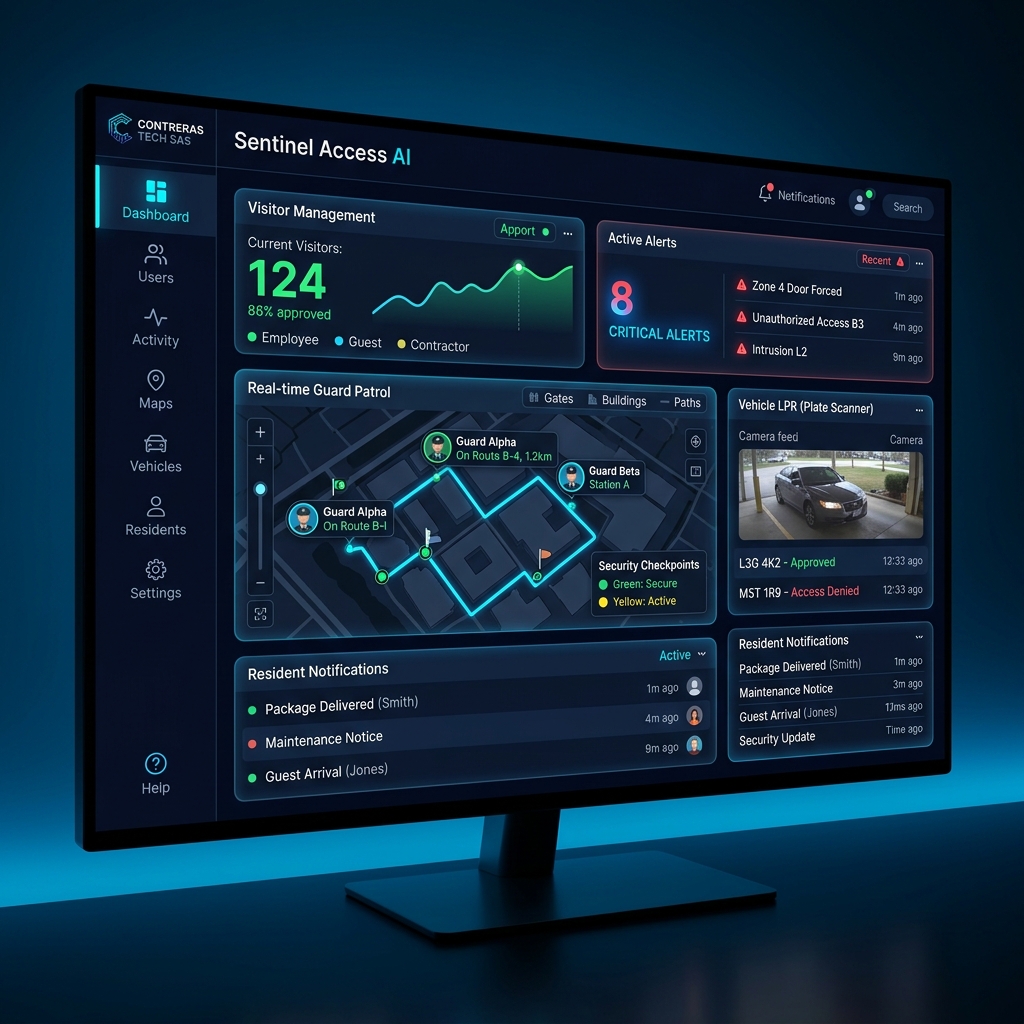 Dashboard de Sentinel Access AI - Software de Control de Acceso